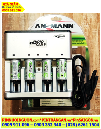 Ansman Photocam V, Bộ sạc 4viên pin C - Kèm sẳn 4 pin sạc Ansman C2500mAh-1.2v Mignon chính hãng